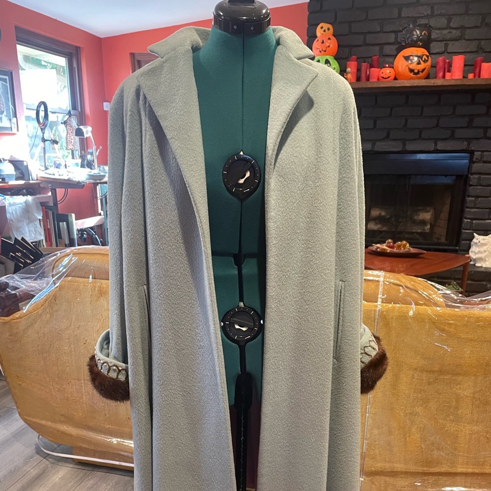 Vintage 1960s Robins Egg Blue Gray Women's Swing Coat